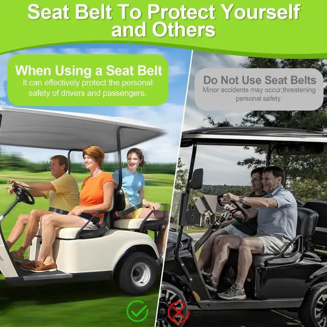 Alt view image 7 of 7 - 61 Inch Retractable DOT SeatBelts Street Legal 4 Passenger(2+2) Golf Cart Seat Belts Kit Bracket Fits EZGO TXT Yamaha Club Car DS (NOT FIT 2 Passenger Club Car Precedent Yamaha G29 Drive EZGO RXV)