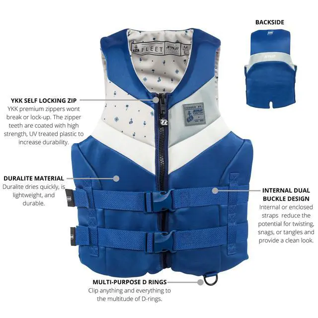 Alt view image 3 of 4 - Fleet Neoprene Coast Guard Approved Life Jacket PFD