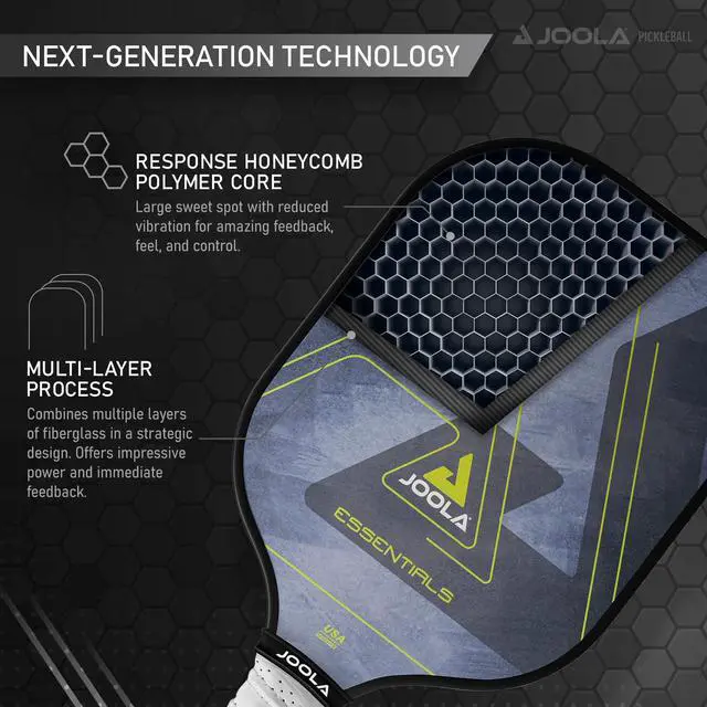 Alt view image 4 of 6 - Pickleball Paddle Reinforced Fiberglass Surface, Honeycomb Polypropylene Core, USAP Approved Paddles, Durable & Beginner-Friendly Pickleball Racket w/Comfortable Grip, Multiple Colors