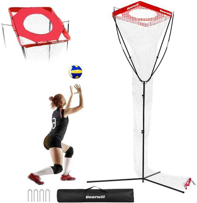 Main image of Volleyball Setter Trainer Net, Volleyball Training Equipment Adjustable Angle Height 8-13 FT Setter Net, Indoor Outdoor Volleyball Practice Net System for Serving, Spiking and Setting