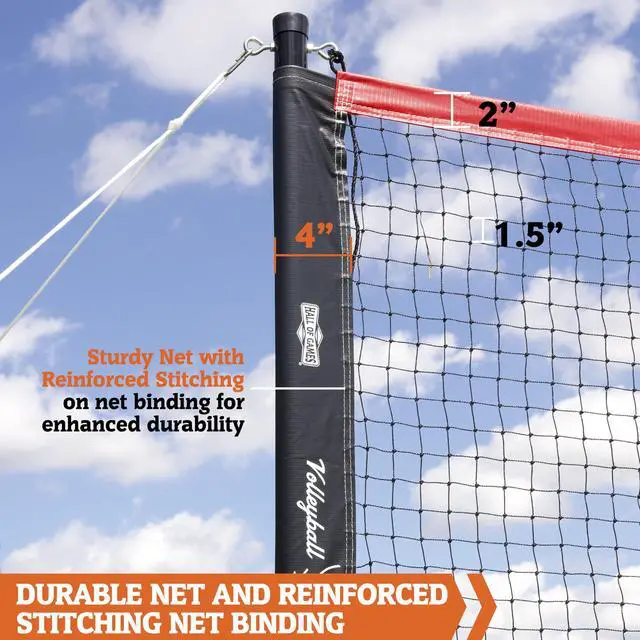 Alt view image 5 of 7 - Outdoor Volleyball and Badminton Net with Carrying Bag Accessories Set and Adjustable Steel Poles Perfect for Parties