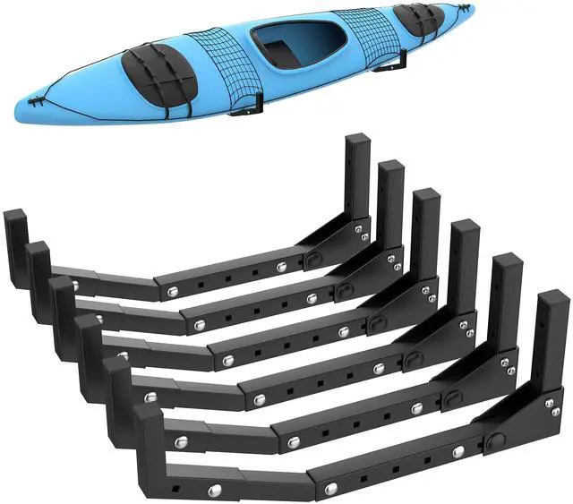 Main image of Wall Mount Kayak Storage Rack, Kayak Hooks for Garage Wall Hangers for Kayak, Surfboard, Skiis, Snowboard, Paddle Board