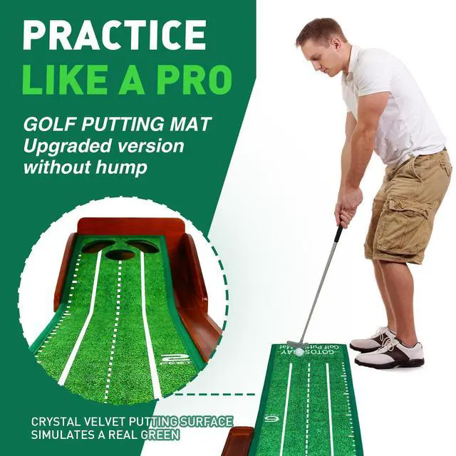 Alt view image 5 of 7 - Putting Green Indoor,Golf Putting mat with Auto Ball Return Premium Golf Putting Mat for Home, Office, or Outdoors Golf Gift for Men & Women, Practice Anywhere