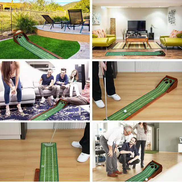 Alt view image 7 of 7 - Putting Green Indoor,Golf Putting mat with Auto Ball Return Premium Golf Putting Mat for Home, Office, or Outdoors Golf Gift for Men & Women, Practice Anywhere