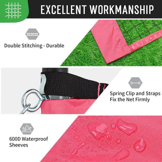 Alt view image 7 of 7 - 20ft Portable Outdoor Badminton Net Set for Driveway Backyard, Beach, Park with Durable Anti-Sag PE Net, Heavy Duty Steel Poles, 4 Badminton Rackets, 3 Shuttlecocks and 600D Carry Bag