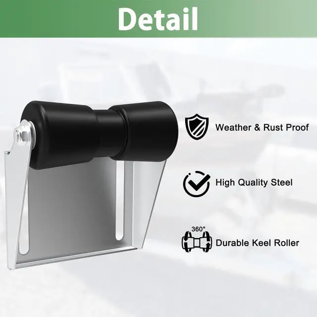 Alt view image 6 of 7 - Boat Trailer Roller with Bracket Keel Roller Assembly Kit for Boat Trailer, Boat Trailer Keel Roller Bracket