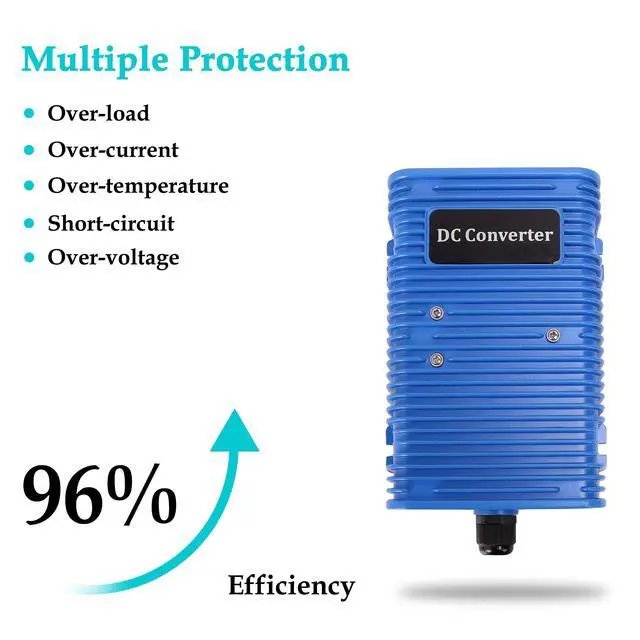 Alt view image 2 of 7 - Golf Cart Voltage Reducer 36V 48V to 12V 30A 350WBlue | Universal DC Step Down Converter, Regulator,Transformer for Yamaha EZGO Club Car 1981-up;Balances Battery Draw; 5 Protections