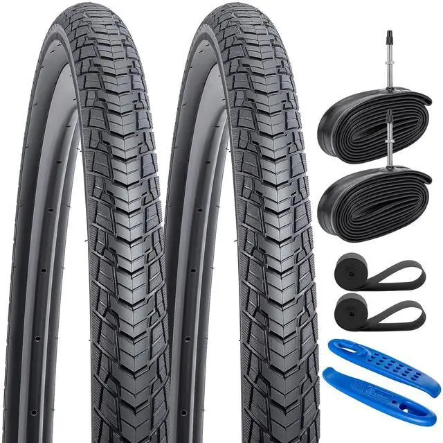 Main image of 2-PCS 700C Bike Tires 700x40C/42-622 and 700C Heavy Duty Bike Tubes Presta Valve Compatible with 700x38C 700x39C 700 x 40C 700x41C 700x42C Bike Bicycle Tires and Tubes (Y-1129)