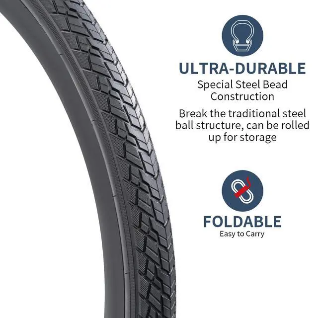 Alt view image 3 of 7 - 700C Bike Tires 700x38C 40-622 Tires Premium Butyl Rubber, Fit for Road, Hybrid Bike 700x36C 700x38C 28x1.50 Bicycle Tires 2-PCS (Y-1128)