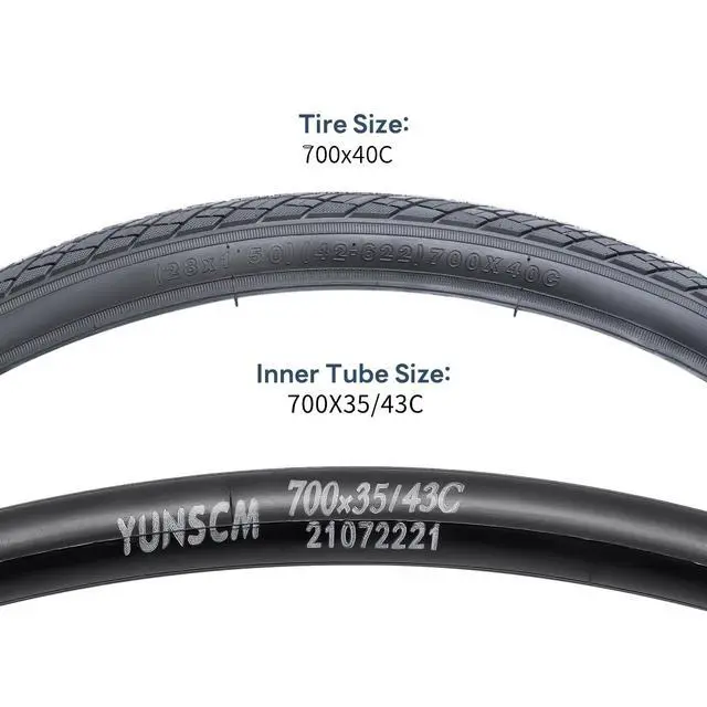 Alt view image 7 of 7 - 2-PCS 700C Bike Tires 700x40C/42-622 and 700C Heavy Duty Bike Tubes Presta Valve Compatible with 700x38C 700x39C 700 x 40C 700x41C 700x42C Bike Bicycle Tires and Tubes (Y-1129)