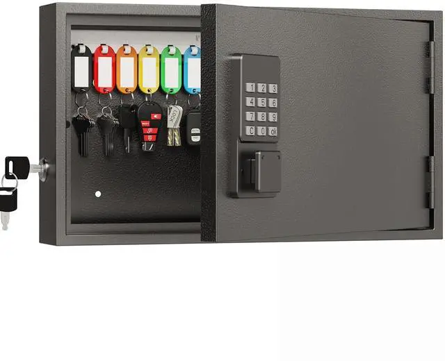 Main image of 30 Key Lock Box Wall Mount, Smart Key Cabinet with Keypad for Office | Key Lockbox use Bluetooth App, Custom & One Time Password, WiFi Unlock (Bridge Not Included), Key Holder for School, Home