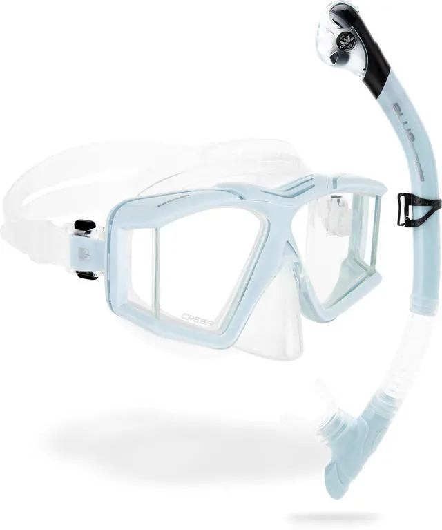 Main image of Panoramic Diving Mask and Snorkel Kit - Wide View - Top Dry System Snorkel - Horizon & Scilla - Designed in Italy