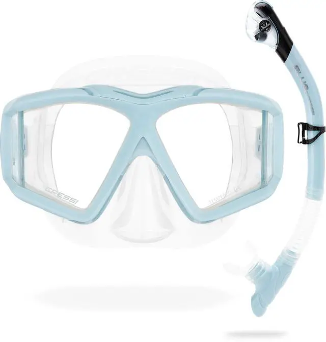 Alt view image 2 of 6 - Panoramic Diving Mask and Snorkel Kit - Wide View - Top Dry System Snorkel - Horizon & Scilla - Designed in Italy