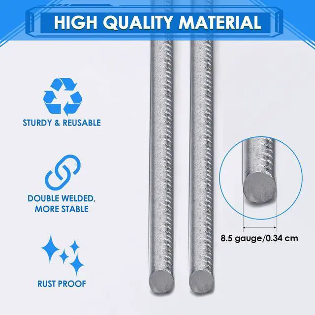 Alt view image 3 of 7 - 60 Pcs H Stake for Yard Sign 24'' x 10'' Metal Heavy Duty H Frame Lawn Wire Stake Metal Sign Holder Bulk for 250 Anniversary USA 4mm 5mm Corrugated Signs Board Guidepost Yard Garden Decor