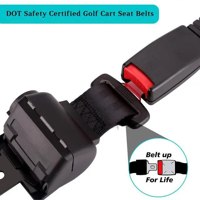 Alt view image 4 of 7 - 4PCS Universal Retractable Golf Cart Seat Belt Kit with Bracket for Yamaha, EZGO, Club Car