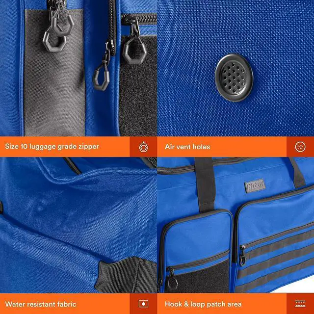 Alt view image 5 of 6 - 130L 36" Heavy Duty Extra Large Sports Gym Equipment Travel Duffle Bag W/Adjustable Shoulder Strap & 7 Compartments. Perfect for Soccer Baseball Basketball Hockey Football, Team Coaches & More