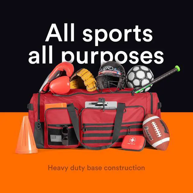 Alt view image 3 of 6 - 130L 36" Heavy Duty Extra Large Sports Gym Equipment Travel Duffle Bag W/Adjustable Shoulder Strap & 7 Compartments. Perfect for Soccer Baseball Basketball Hockey Football, Team Coaches & More