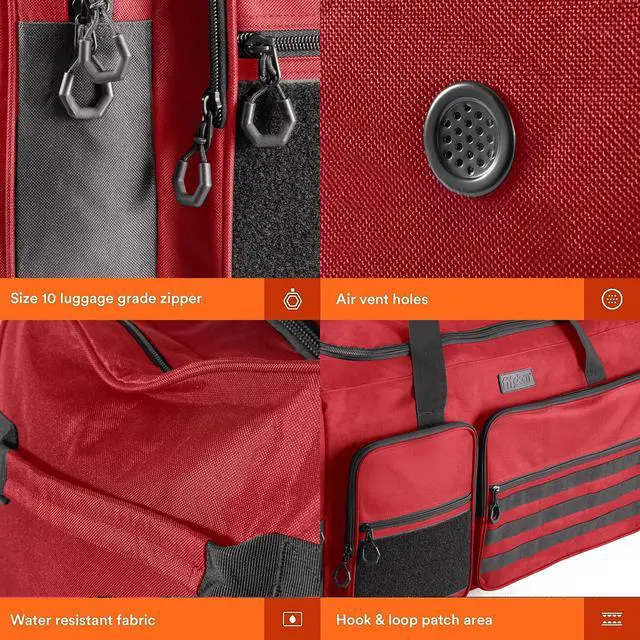 Alt view image 5 of 6 - 130L 36" Heavy Duty Extra Large Sports Gym Equipment Travel Duffle Bag W/Adjustable Shoulder Strap & 7 Compartments. Perfect for Soccer Baseball Basketball Hockey Football, Team Coaches & More