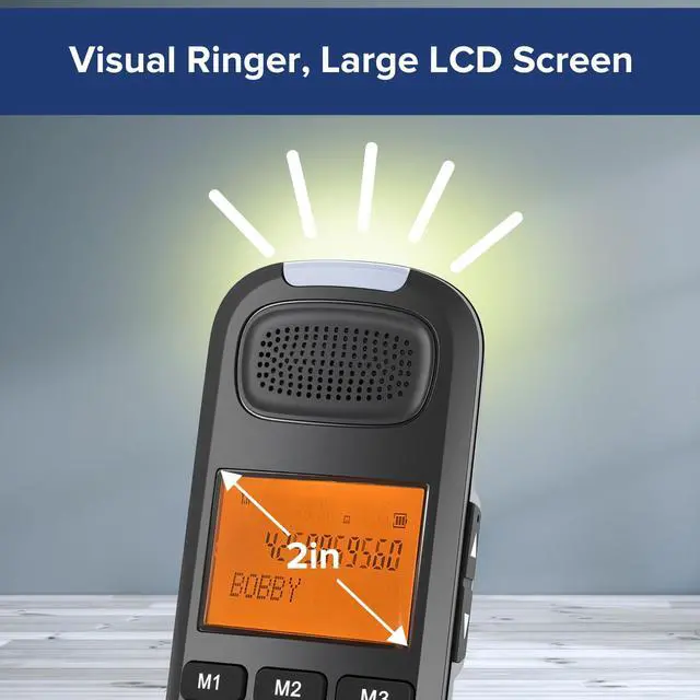 Alt view image 2 of 7 - D1015 DECT 6.0 Expandable Cordless Phone System with Answering Machine, Caller ID, Big Buttons, Speakerphone, Audio Assist - Home & Small Business(2 Handsets)