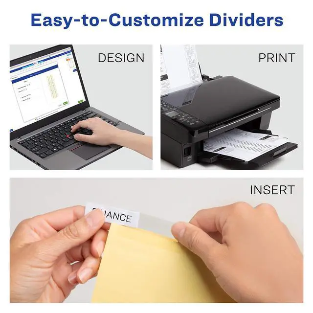 Alt view image 2 of 7 - Big Tab Insertable Dividers for 3 Ring Binders, 8-Tab Set, Buff Paper, Clear Tabs, 48 Sets of 11112 (11115)