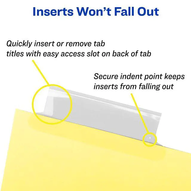 Alt view image 3 of 7 - Big Tab Insertable Dividers for 3 Ring Binders, 8-Tab Set, Buff Paper, Clear Tabs, 48 Sets of 11112 (11115)