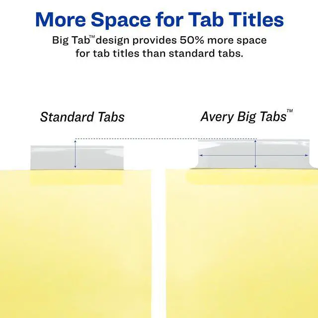 Alt view image 4 of 7 - Big Tab Insertable Dividers for 3 Ring Binders, 8-Tab Set, Buff Paper, Clear Tabs, 48 Sets of 11112 (11115)