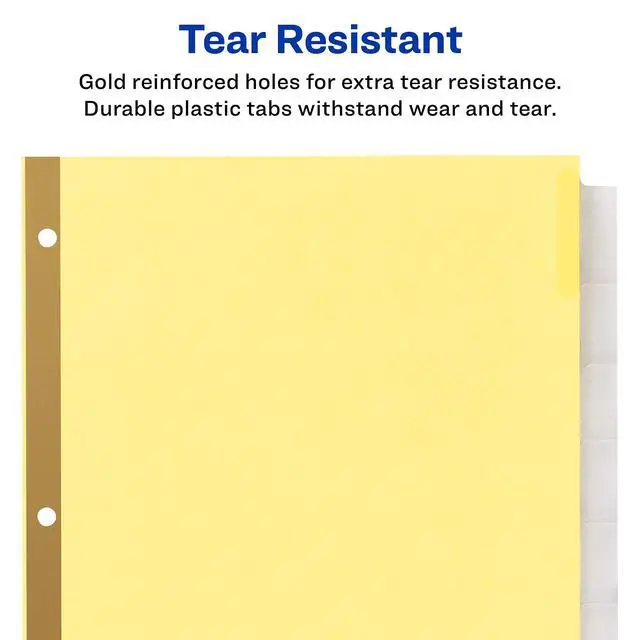 Alt view image 6 of 7 - Big Tab Insertable Dividers for 3 Ring Binders, 8-Tab Set, Buff Paper, Clear Tabs, 48 Sets of 11112 (11115)