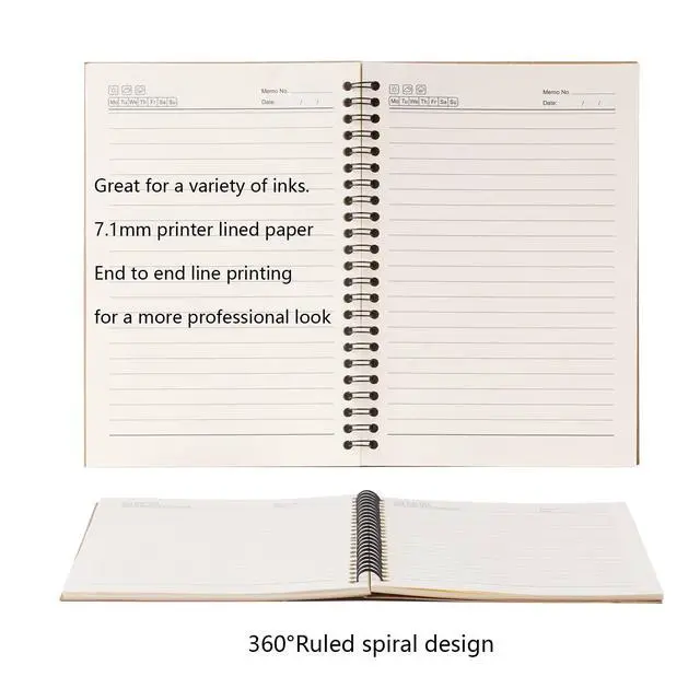 Alt view image 4 of 7 - 48 Pack A5 Spiral Notebook College Ruled Spiral Notebook Bulk Inches Hardcover Kraft Notebooks Lined Travel Writing Notebooks Journal Notepad for Office School Supplies, 100 Pages, 8.3 x 5.5 Inches