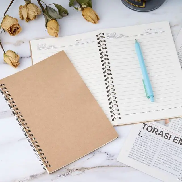Alt view image 6 of 7 - 48 Pack A5 Spiral Notebook College Ruled Spiral Notebook Bulk Inches Hardcover Kraft Notebooks Lined Travel Writing Notebooks Journal Notepad for Office School Supplies, 100 Pages, 8.3 x 5.5 Inches