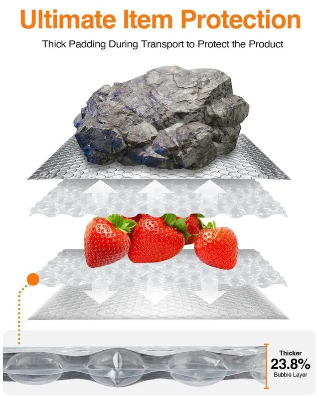 Alt view image 4 of 7 - 34Pack Insulated Bubble Mailers for Cold Shipping, 11.5" x 14.3" Thermal Mailing Bag for Frozen Food, Waterproof Packaging Envelope