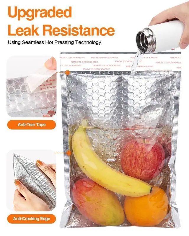 Alt view image 5 of 7 - 34Pack Insulated Bubble Mailers for Cold Shipping, 11.5" x 14.3" Thermal Mailing Bag for Frozen Food, Waterproof Packaging Envelope