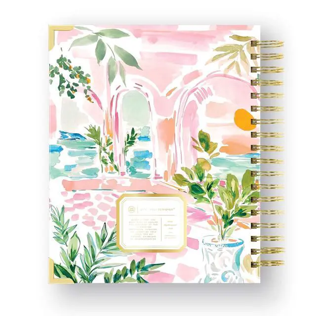 Alt view image 2 of 7 - 2026-2027 Daily Academic Planner, 7.4"x9.5", Capri | July 2026 - June 2027, Glossy Laminated Cover, Wirebound, Laminated Tabs, Storage Pocket, Stickers & Snap-In Ruler