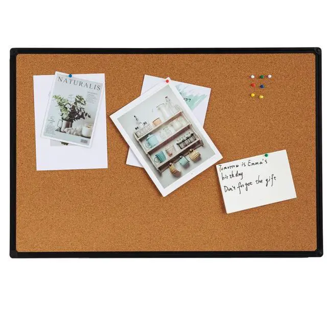 Alt view image 2 of 6 - 2-Pack Cork Board 36 x 24 Inch, Black Aluminum Frame Bulletin Board for Walls, Large Self-Healing Vision Board for Office, School, and Home, Hanging Notice Board with 10 Push Pins (3x2 Ft)