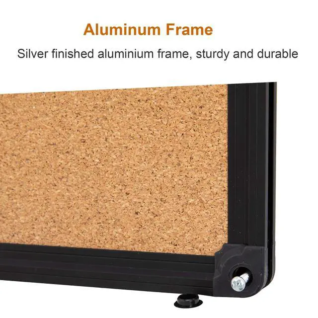 Alt view image 3 of 6 - 2-Pack Cork Board 36 x 24 Inch, Black Aluminum Frame Bulletin Board for Walls, Large Self-Healing Vision Board for Office, School, and Home, Hanging Notice Board with 10 Push Pins (3x2 Ft)