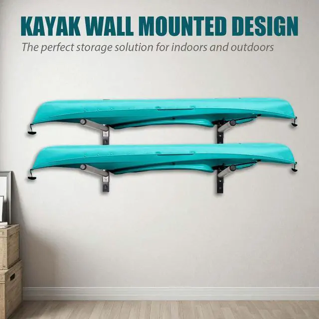 Alt view image 6 of 6 - Kayak Storage Rack, Adjustable Wall Mount Kayak Racks for Garage and Outdoor Storage, Heavy Duty Weight Capacity, 2 Level / 3 Level / 4 Level