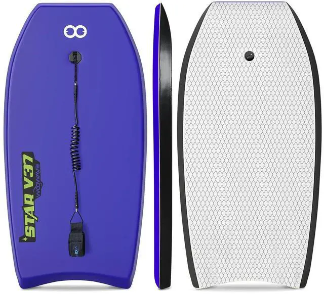 Main image of Bodyboard 33-inch/37-inch/42-inch Premium IXPE Body Board with Coiled Wrist Leash, Super Lightweight EPS Core and HDPE Slick Bottom, Perfect Surfing for Kids Teens and Adults