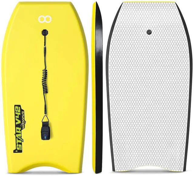 Main image of Bodyboard 33-inch/37-inch/42-inch Premium IXPE Body Board with Coiled Wrist Leash, Super Lightweight EPS Core and HDPE Slick Bottom, Perfect Surfing for Kids Teens and Adults