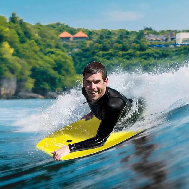 Alt view image 6 of 7 - Bodyboard 33-inch/37-inch/42-inch Premium IXPE Body Board with Coiled Wrist Leash, Super Lightweight EPS Core and HDPE Slick Bottom, Perfect Surfing for Kids Teens and Adults