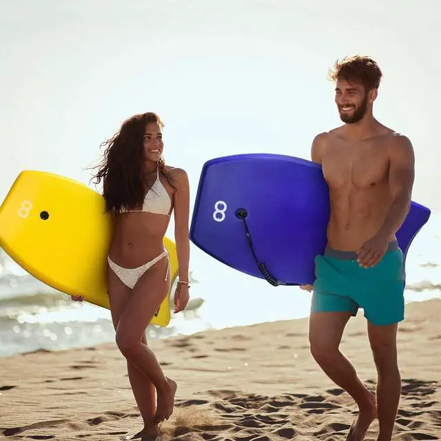 Alt view image 7 of 7 - Bodyboard 33-inch/37-inch/42-inch Premium IXPE Body Board with Coiled Wrist Leash, Super Lightweight EPS Core and HDPE Slick Bottom, Perfect Surfing for Kids Teens and Adults
