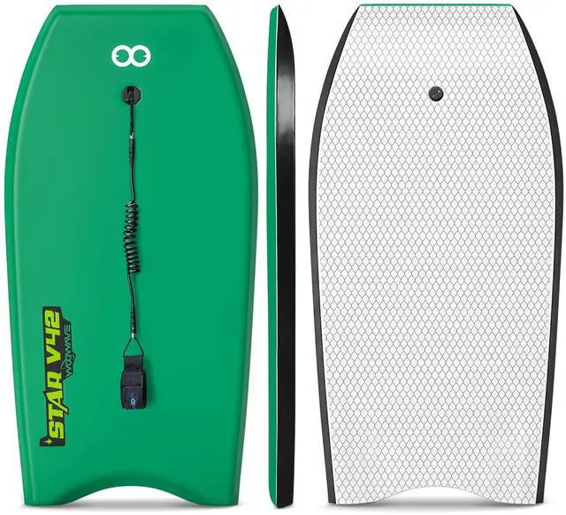 Main image of Bodyboard 33-inch/37-inch/42-inch Premium IXPE Body Board with Coiled Wrist Leash, Super Lightweight EPS Core and HDPE Slick Bottom, Perfect Surfing for Kids Teens and Adults