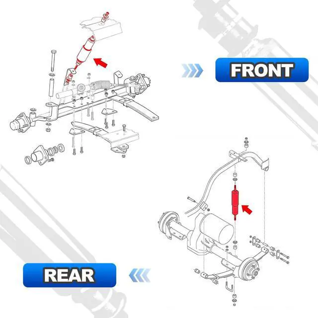 Alt view image 5 of 7 - 4PCS Front and Rear Shock Absorbers Compatible with EZGO TXT Golf Cart 1994-Up Gas & Electric Models Replace# 76418-01, 70928-G01
