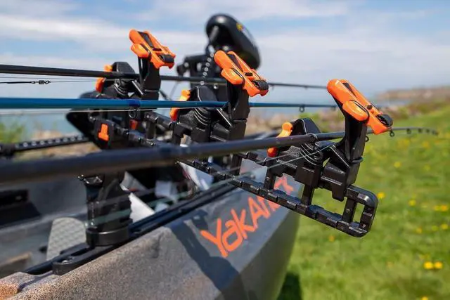 Alt view image 5 of 7 - SideStage Pro Rod Rack - Set of 2 with Style Options | Horizontal Fishing Rod Holder & Stager | Includes ClickTrac Rails & FlipGrips | Made in USA