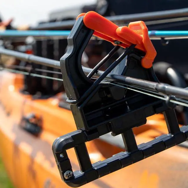 Alt view image 7 of 7 - SideStage Pro Rod Rack - Set of 2 with Style Options | Horizontal Fishing Rod Holder & Stager | Includes ClickTrac Rails & FlipGrips | Made in USA