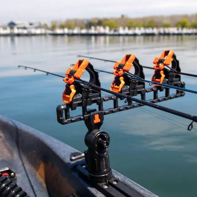Alt view image 4 of 7 - SideStage Pro Rod Rack - Set of 2 with Style Options | Horizontal Fishing Rod Holder & Stager | Includes ClickTrac Rails & FlipGrips | Made in USA