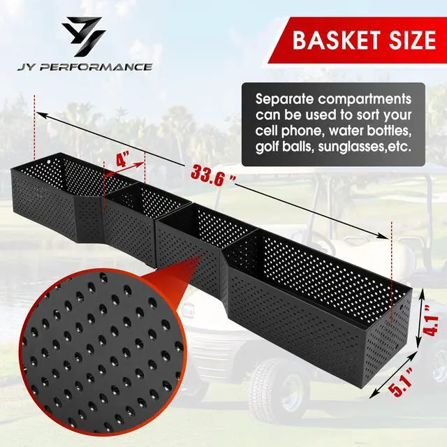 Alt view image 6 of 7 - Golf Cart Front Inner Basket, Golf Cart Storage Tray | Compatible with EZGO TXT and RXV, Club Car DS and Precedent