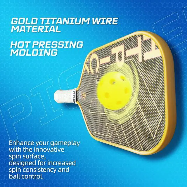 Alt view image 4 of 7 - Pickleball Paddles, Carbon Fiber Pickleball Paddle High Grit & Spin with PP Honeycomb Core 16mm Thickness and Thermoformed Elongated Shape, Increased Power for Ultimate Spin & Consistency