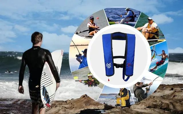 Alt view image 5 of 6 - Inflatable Life Jacket Life Vest Basic Automatic/Manual