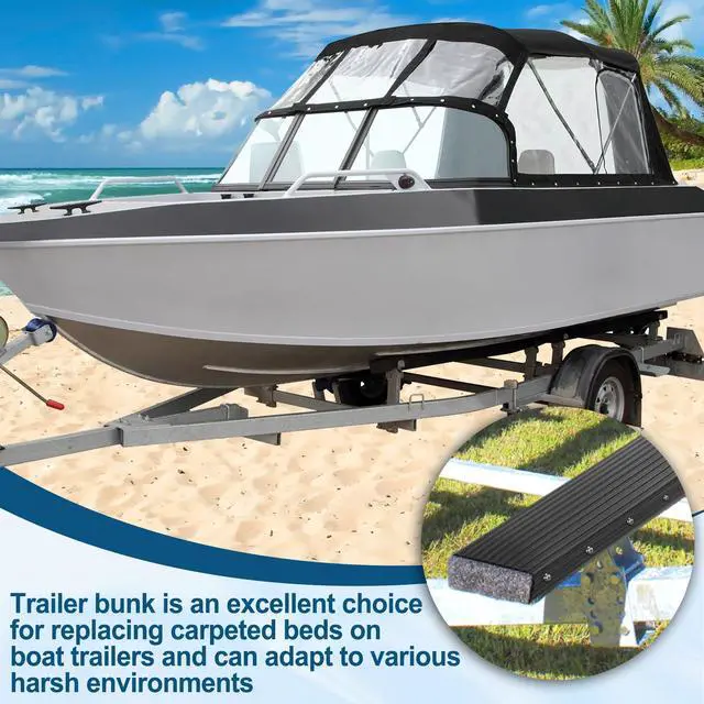 Alt view image 7 of 7 - PE Waterproof Bunk Wrap Kit 16/24ft Roll 1.5 x 4/6in, Boat Trailer Bunk Carpet with Screw & Strap, Bunk Wrap for Boat Trailers Replacement Synthetic Bunk Cover for Loading & Unloading Boats
