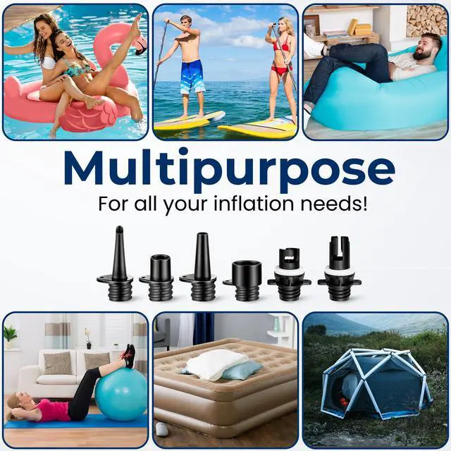 Alt view image 6 of 7 - Paddle Board Pump Electric - Portable 20 PSI Dual-Stage Air Compressor for Super Fast Inflation and Deflation, Auto-Off, LCD Display and 12V Car Connector - for SUP, Boats & Inflatables