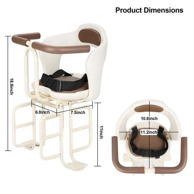 Alt view image 3 of 7 - Rear Child Bike Seat, Rear Kid Bike Seat, Toddler Bike Seat for Adult Bikes for Baby Ages 6 Months to 6 Years